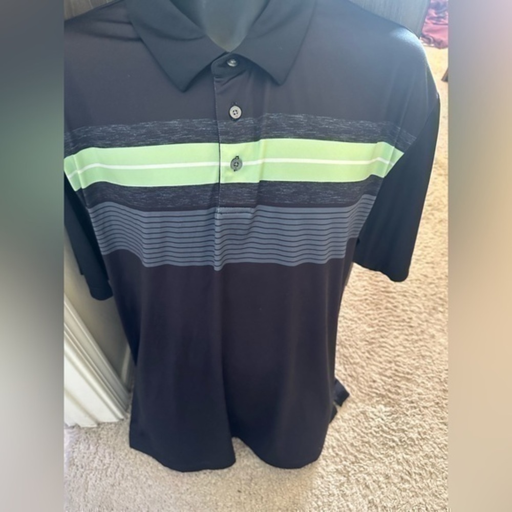 Men’s used Ben Hogan size XL polo golf shirt multicolor striped